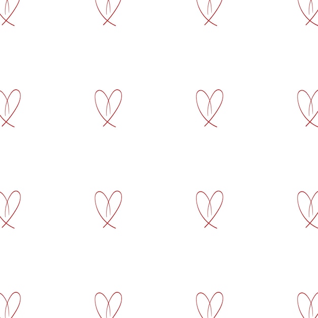 Красный узор с сердечками на прозрачном фоне. Фон для плакатов, баннеров. Штриховые художественные сердца. Рисованной. День святого Валентина.