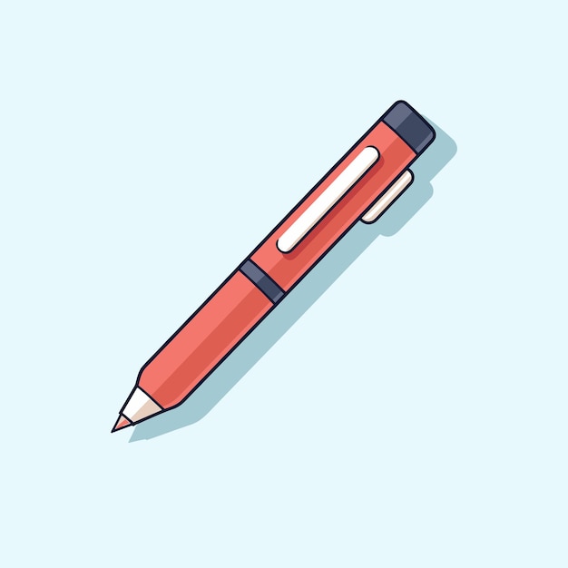 A red pen on a blue background