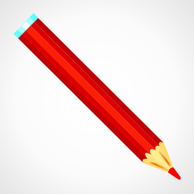 Red pencil isolated vector illustration