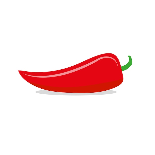 Red pepper in flat style. Vector illustration.