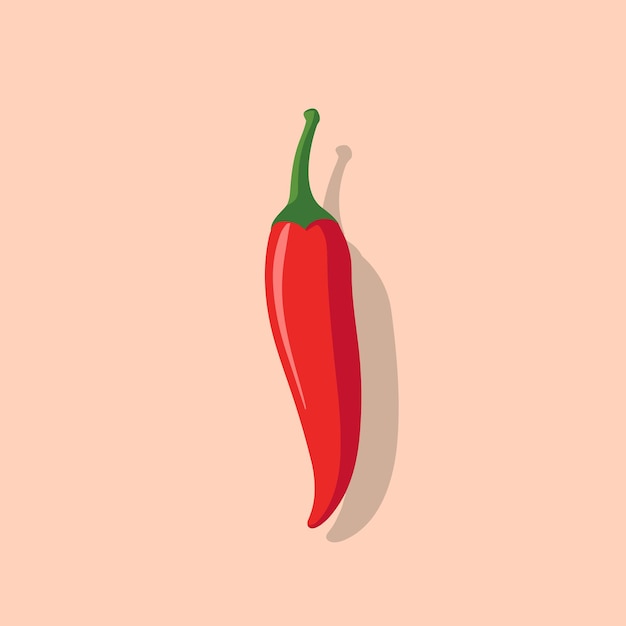 A red pepper on a pink background