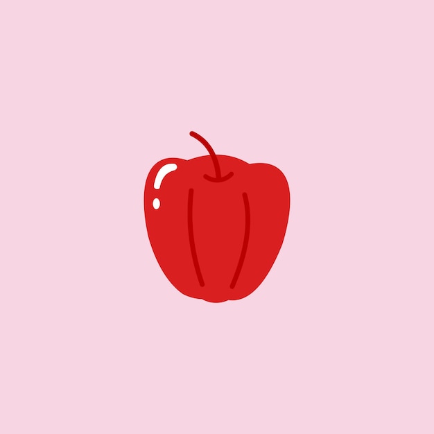 Vector a red pepper on a pink background