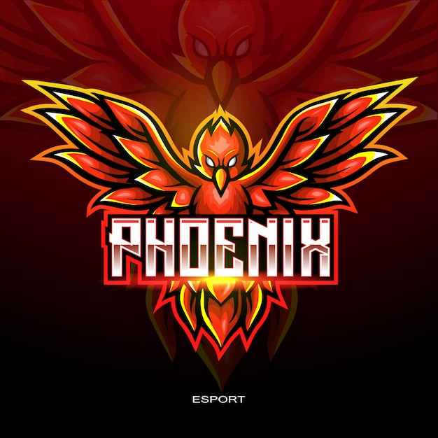 Логотип Red Phoenix esport для электронного логотипа спортивных игр.