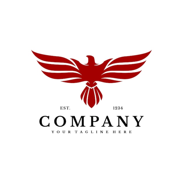 Red phoenix logo vector premium