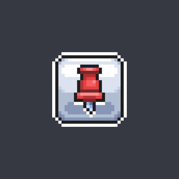 red pin point sign in pixel art style