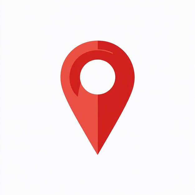 Vector red pin with a white background