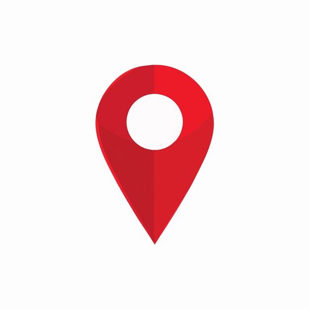 Vector red pin with a white dot on it