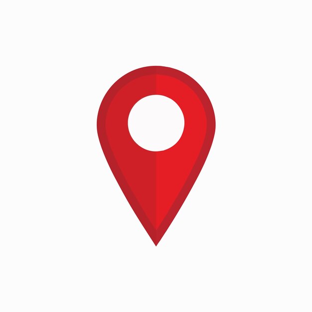 Vector red pin with a white outline on it