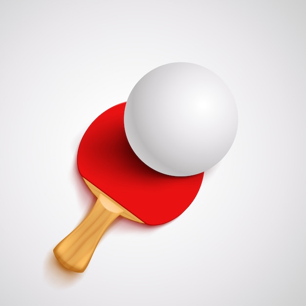 Vettore racchetta da ping pong rossa