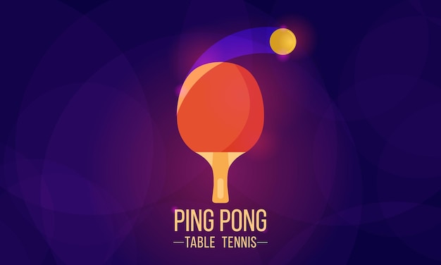 Vector a red ping pong racket