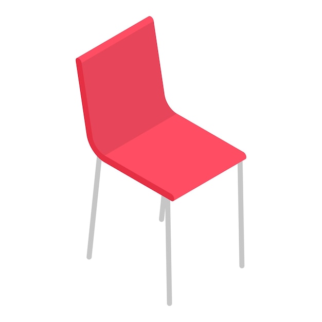 Vector red plastic chair icon isometric of red plastic chair vector icon for web design isolated on white background