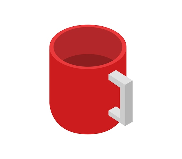 Red plastic isometric mug