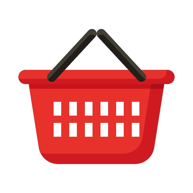 Red plastic shopping basket