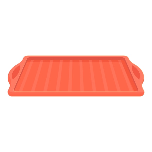 Vector red plastic tray icon cartoon vector element catering