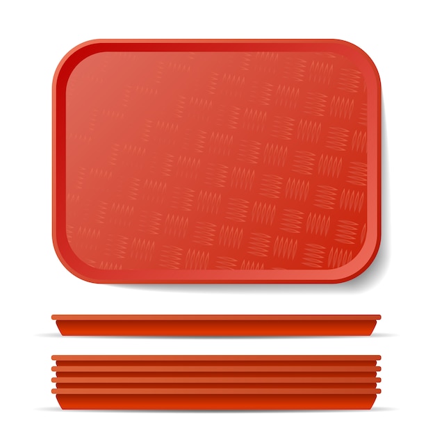 Red plastic tray salver illustration