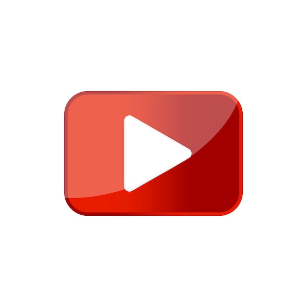 Red play button Internet technologies Vector illustration