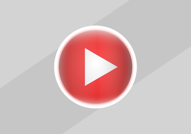 Red play button. Website icon symbol. Vector web button. Stock image. EPS 10.