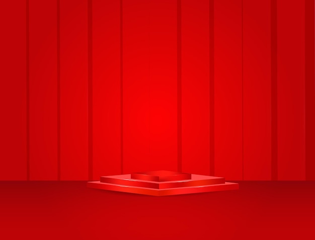 red podium design background