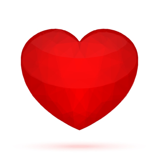 Red polygonal heart  