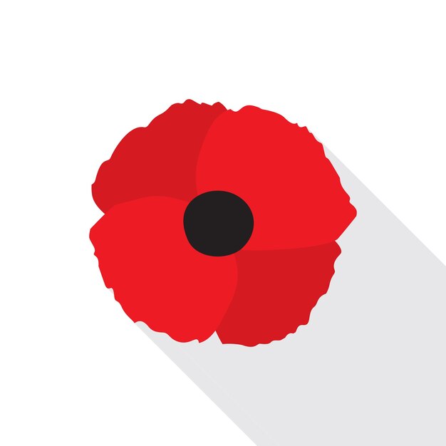 Red Poppy Flat Icon