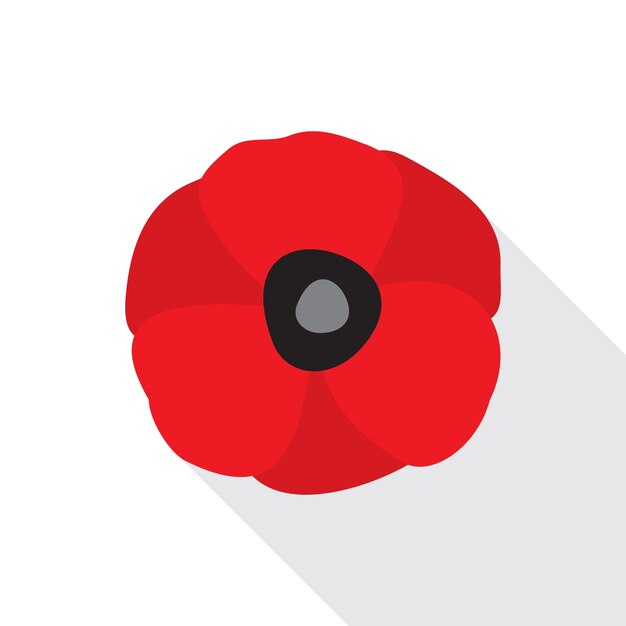 Red Poppy Flat Icon