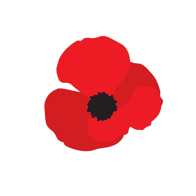 red poppy flat icon