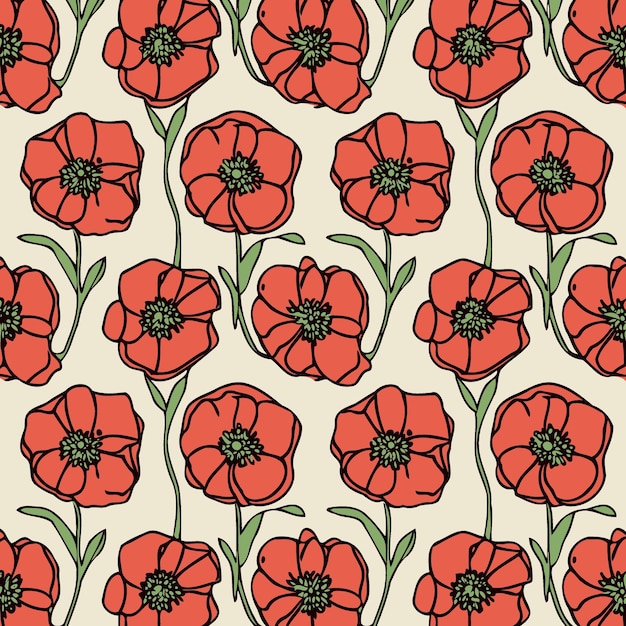 Red poppy flowers background