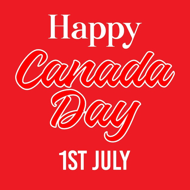 Vector a red poster that says happy canada day on it