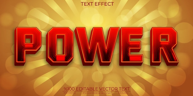 Red Power Editable Vector Text Effect