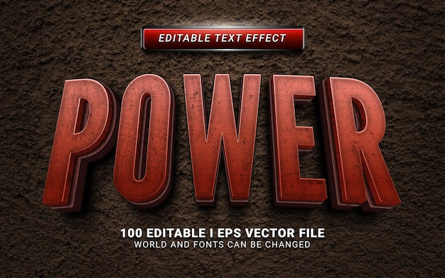 Red power text effect