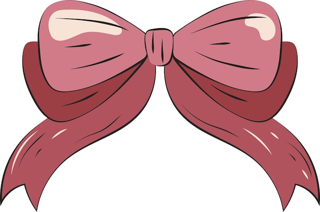 Red Pretty Bow Tie Illustration Graphic Element Art