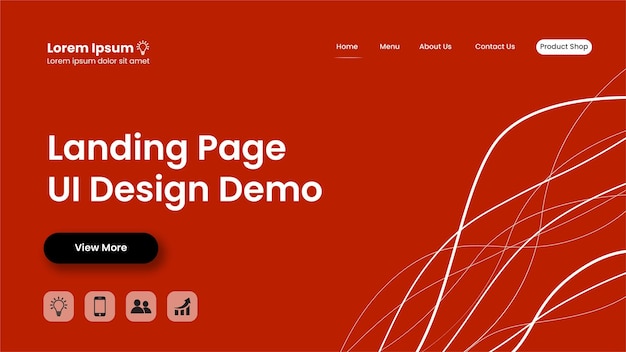 Vector red product landing page