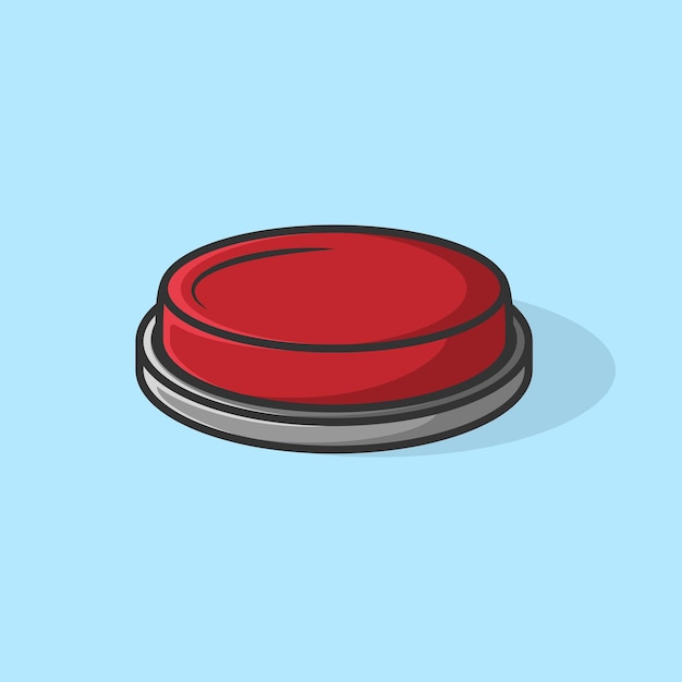 Vector red push button vector isolated illustration stock illustration