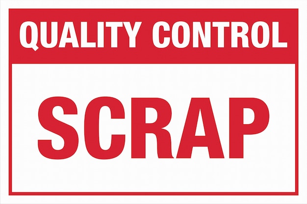 Vector red quality control label sign mark scrap