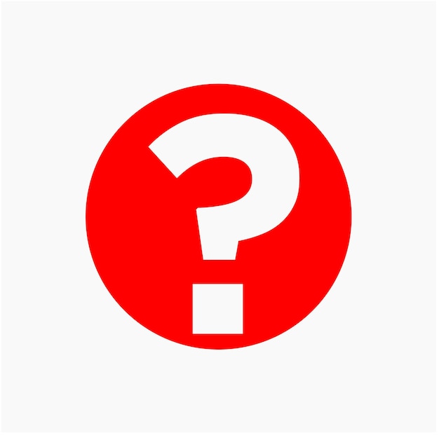Red question mark icon. Red question symbol.