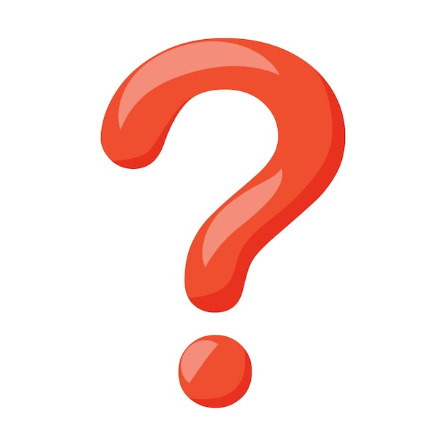 Red question mark semi flat color vector object