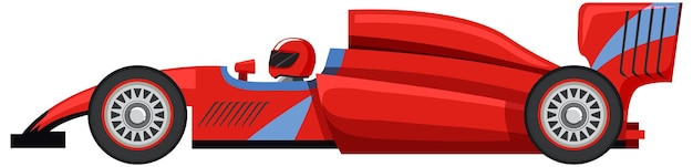 Red racing car on white background