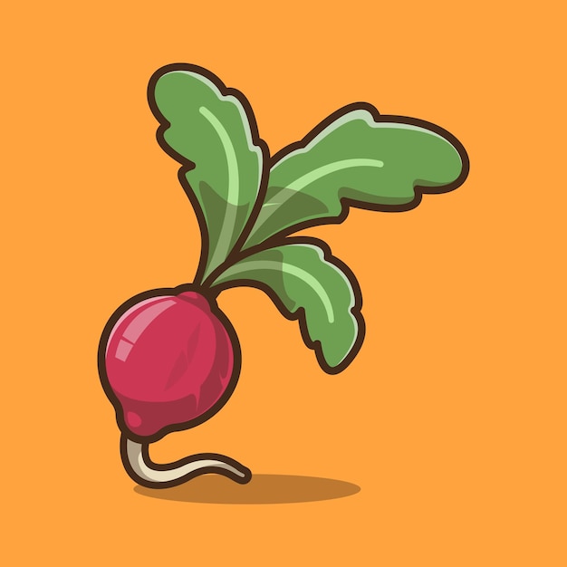 Vettore red radish cartoon vector vegetables tema di illustrazione