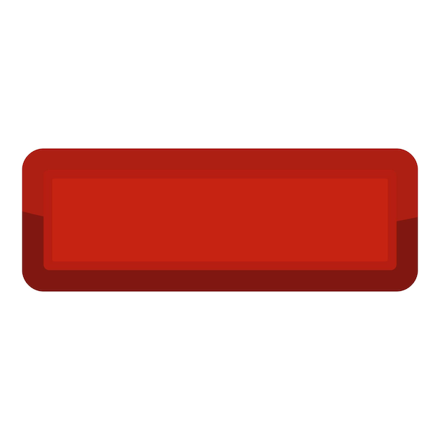 Red rectangle button icon Cartoon illustration of red rectangle button vector icon for web