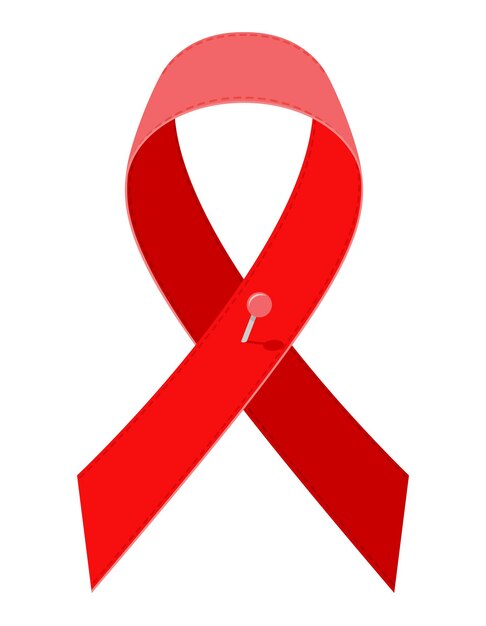 Red ribbon aids awareness stock vector illustration