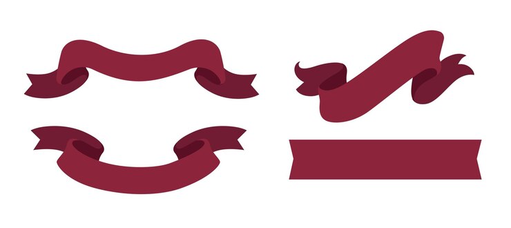 Vector red ribbon banner vector set