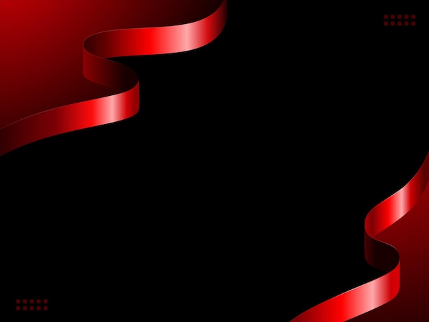 Red ribbon Black Background Design