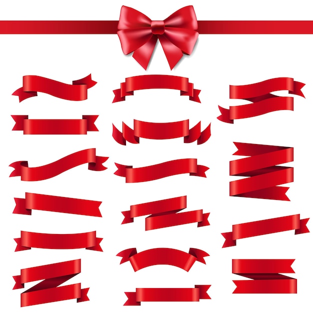 Vector red ribbon and bow