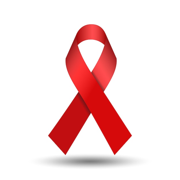 Red ribbon for HIV awareness concept world aids day and world sexual health day.