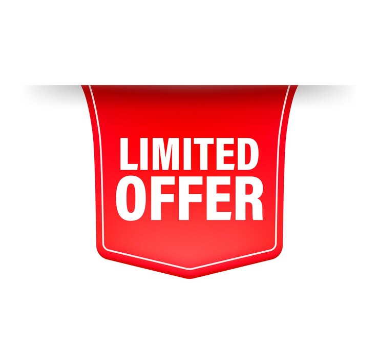 Vector red ribbon limited offer