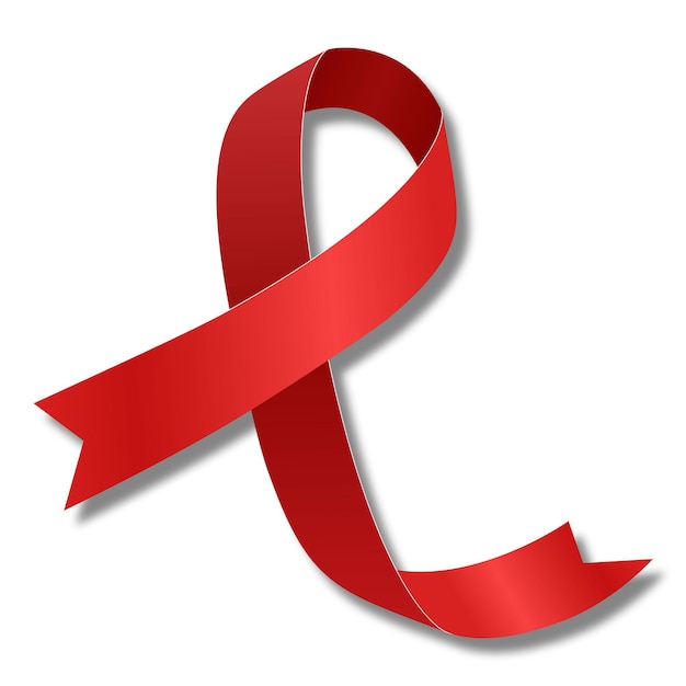 Red ribbon symbol of the fight against aids vector illustration