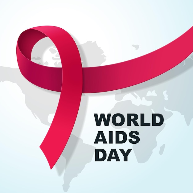 Red Ribbon that forms the AIDS symbol for world aids day illustration