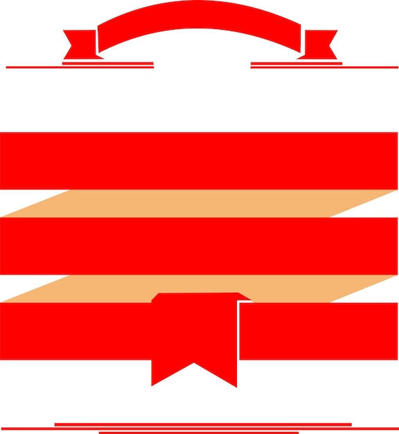 Disegno vettoriale a nastro rosso per la promozione del prodotto logo ecc