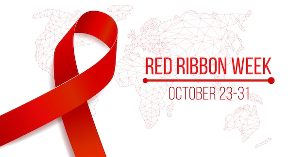 Red ribbon week concept.