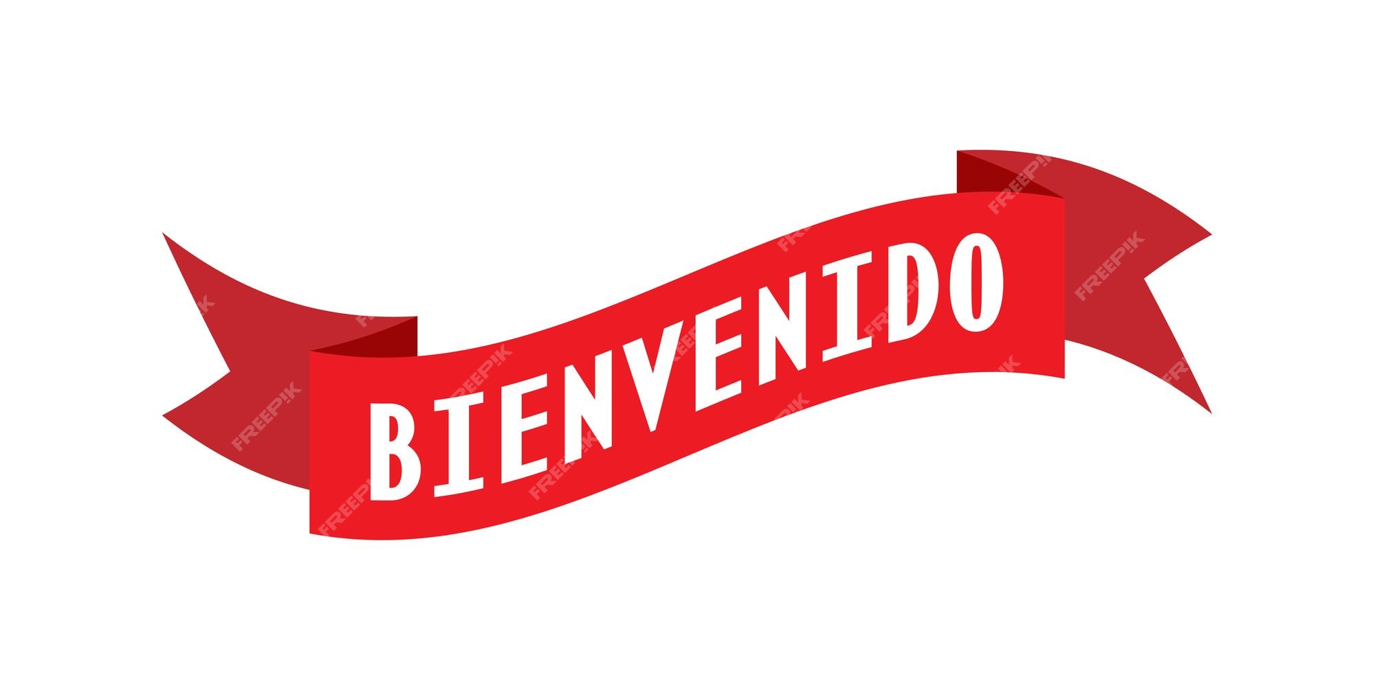 Premium Vector  Vector template for a welcome champ language spanish  welcome on the red ribbon